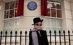 Yoko Ono unveils blue plaque on her and John Lennon’s London home