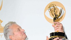 Catherine Zeta-Jones in China while Emmy winner Michael Douglas thanks her