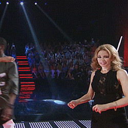 GIF: Kylie Minogue shunned on live TV by The Voice Australia contestant