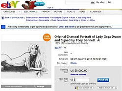 Naked portrait of Lady Gaga by Tony Bennett goes up for sale